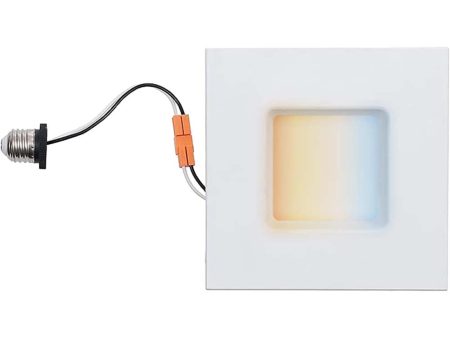 Sunlite 5-6-in 14w LED Square Retrofit Downlight Fixture CCT Selectable Dimmable Supply