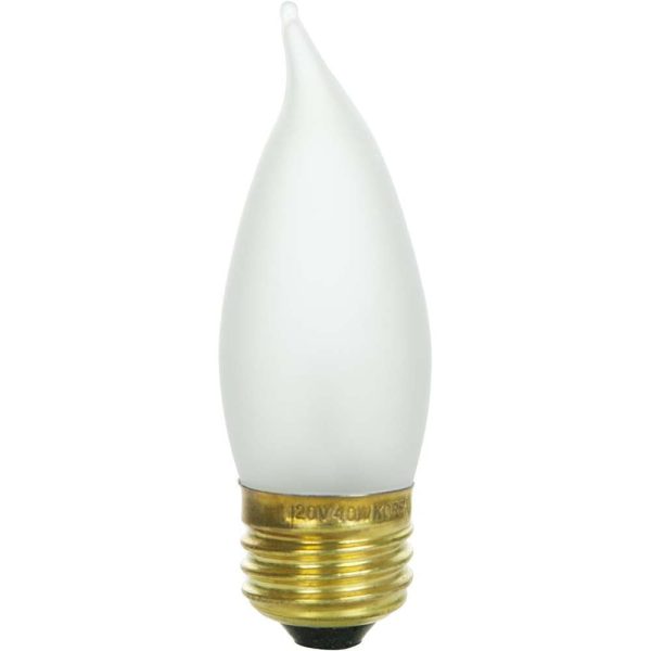 12Pk - Sunlite 25w Incandescent Flame Tip Chandelier E26 Base Frosted Bulb Sale