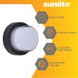 Sunlite 12w LED Black Round Modern Outdoor Fixture CCT Selectable - 60w equiv Online Sale