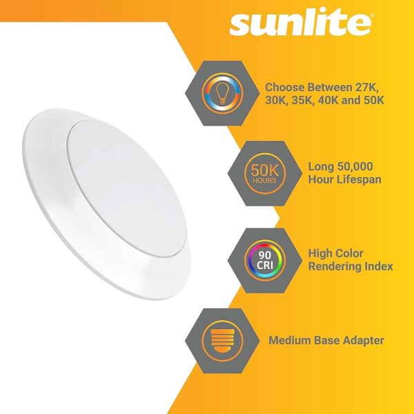 Sunlite 7-in 15w Round Flush Hardwire Retrofit Fixture CCT Tunable Dimmable Cheap