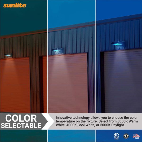 Sunlite 80w LED Rotatable Wall Pack Fixture Multi-Volt CCT Selectable Dimmable Hot on Sale