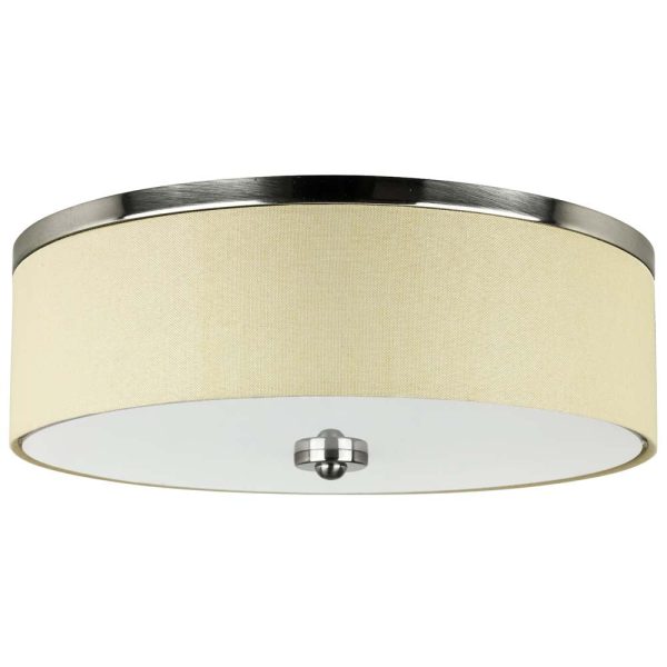 Sunlite 13-in 20w LED Flush Mount Fabric Single Drum CCT Selectable - 60w equiv Online Sale