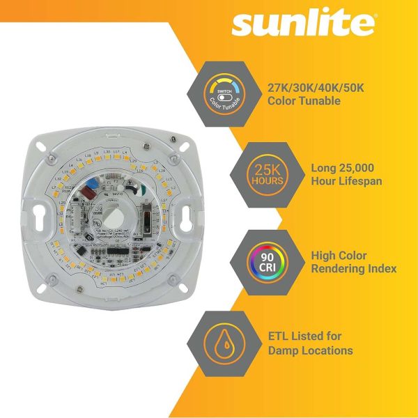 Sunlite 14-in 17w LED Light Engine CCT Lumens Selectable Dimmable - 80w equiv Online Hot Sale