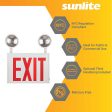 Sunlite Single Face LED Steel Exit Sign w  Battery Power Back-Up 200Lm 120-277V Online