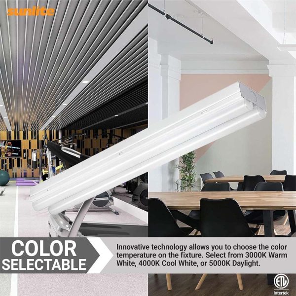 Sunlite 2-in 20w LED Linear Strip Light Fixture CCT Selectable Dimmable 120-277 Online now