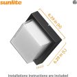 Sunlite 12w LED Square Modern Outdoor Light Fixture CCT Selectable - 60w equiv For Sale