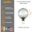 Sunlite 12-in Decorative Outdoor E26 Base Clear Globe Post Mount Fixture on Sale