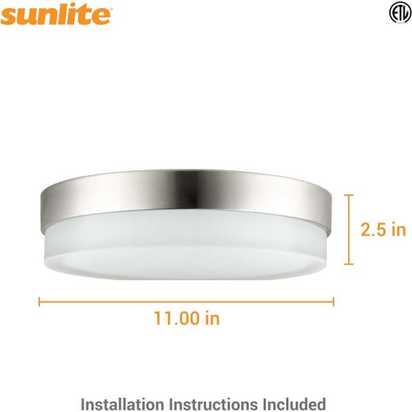 Sunlite 11-in 20w Modern Round Flush Mount Fixture CCT Selectable Dimmable Online