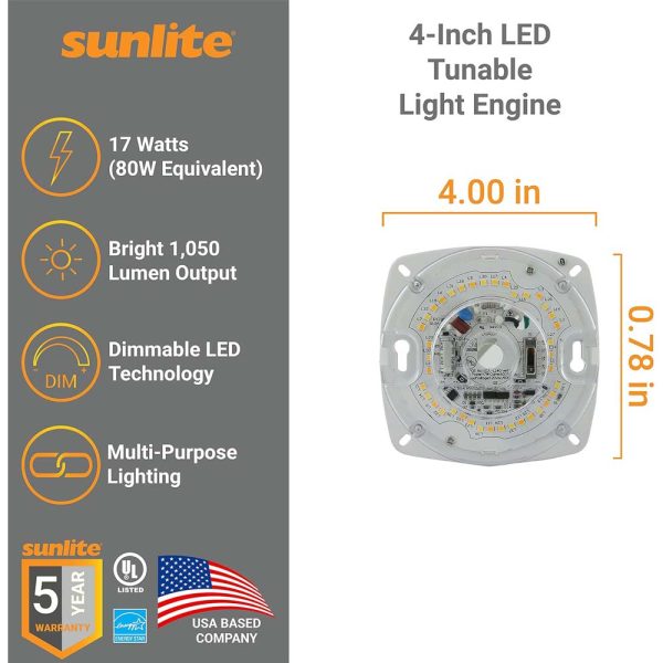 Sunlite 14-in 17w LED Light Engine CCT Lumens Selectable Dimmable - 80w equiv Online Hot Sale