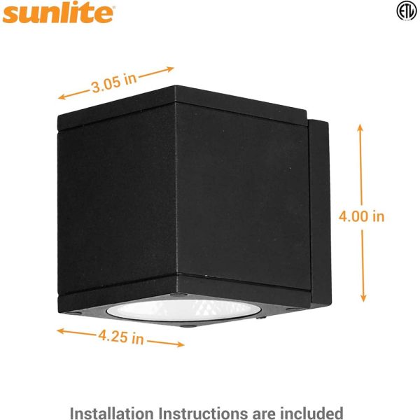 Sunlite 18w LED Cube Up And Down Outdoor Light Fixture CCT Selectable 120v Fashion