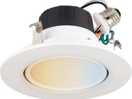 Sunlite 4-In 8w LED Round Retrofit Gimbal Downlight CCT Selectable - 65W Equiv Online Hot Sale