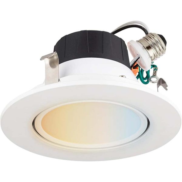 Sunlite 4-In 8w LED Round Retrofit Gimbal Downlight CCT Selectable - 65W Equiv Online Hot Sale