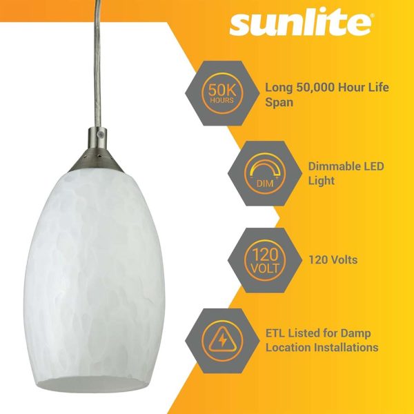 Sunlite 9w LED Juneau Pendant Fixture CCT Selectable Dimmable 120v - 60W Equiv For Cheap