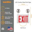 Sunlite Single Face LED Steel Exit Sign w  Battery Power Back-Up 200Lm 120-277V Online