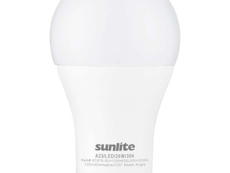 Sunlite 10w LED A19 800Lm GU24 Base Dimmable 3000K Warm White Bulb - 60w equiv Online Sale