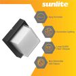 Sunlite 12w LED Square Modern Outdoor Light Fixture CCT Selectable - 60w equiv For Sale