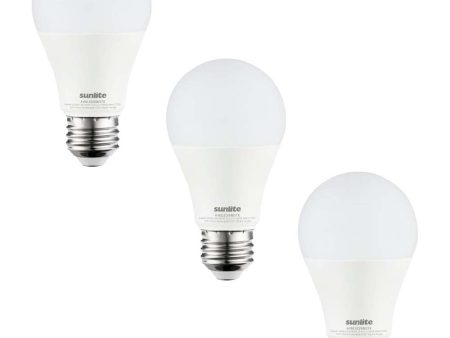 3Pk - Sunlite 9w LED A19 800Lm E26 Base 6500K Daylight Bulb - 60w equiv Online Sale