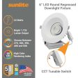 Sunlite 6-In 24w LED Round Regressed Downlight Fixture CCT Selectable Dimmable For Discount