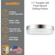 Sunlite 11-in 20w Modern Round Flush Mount Fixture CCT Selectable Dimmable Online