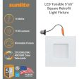 Sunlite 5-6-in 14w LED Square Retrofit Downlight Fixture CCT Selectable Dimmable Supply