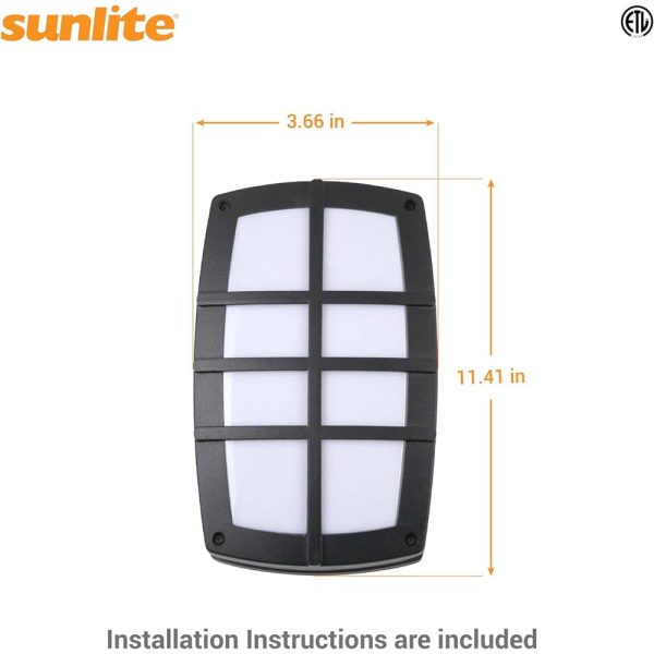 Sunlite 11-In 12w LED Bulkhead Wall Sconce Fixture CCT Selectable - 40w equiv Online Sale