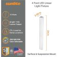 Sunlite 48-in 20w LED Linear Strip Light Fixture CCT Selectable Dimmable 120-277 Online now