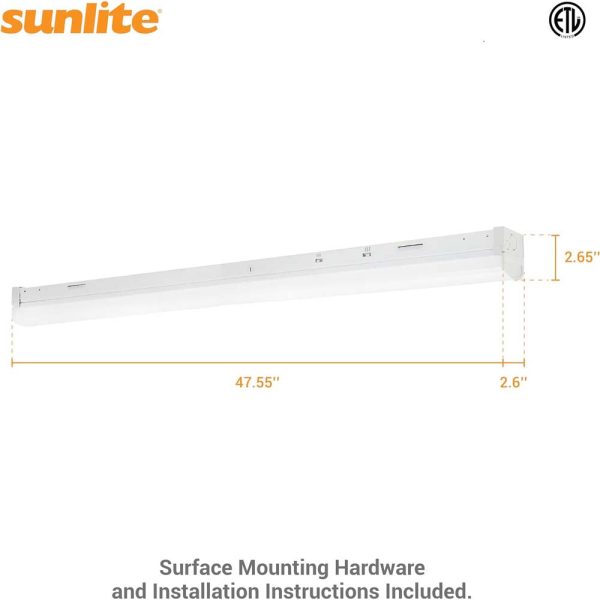 Sunlite 48-in LED Linear Strip Fixture CCT Wattage Selectable Dimmable 120-277v Cheap