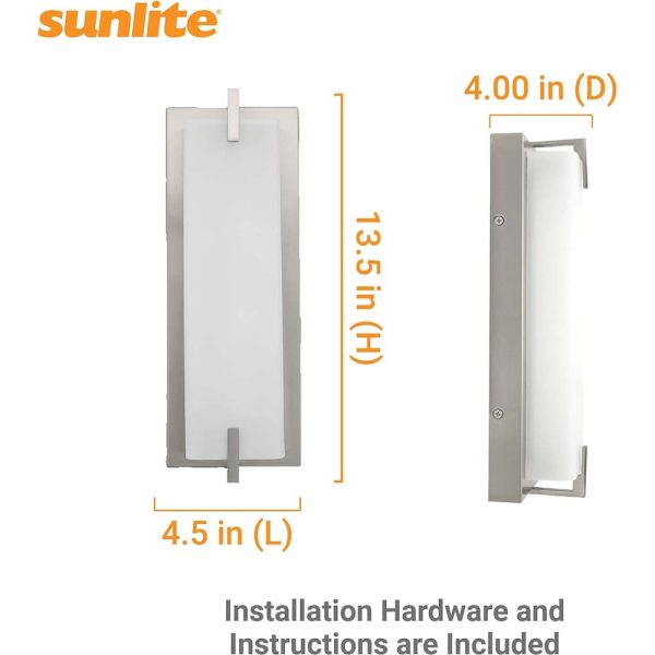 Sunlite 12.3-In 15w LED Modern Wall Sconce Fixture 3000K Dimmable - 60w equiv Online Sale