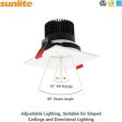 Sunlite 3.5-in 24w LED Two Head Gimbal Downlight Fixture CCT Tunable Dimmable Cheap