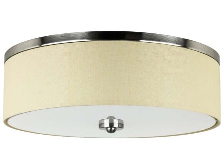 Sunlite 17.5-in 28w LED Fabric Drum Ceiling Fixture CCT Selectable Dimmable For Sale