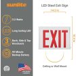 Sunlite Two Face LED Steel Exit Sign with Battery Power Back-Up 120-277V For Sale