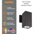 Sunlite 12w LED Square Up Or Down Wall Light Fixture CCT Selectable - 60w equiv on Sale