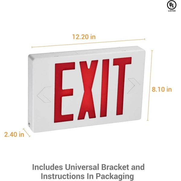 Sunlite 0.25w One or Two Face LED Exit Sign 90-Minute Battery Backup 120-277v Online Hot Sale