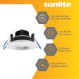 Sunlite 3-In 8w Round Gimbal w  J-Box Downlight Fixture CCT Selectable Dimmable Supply