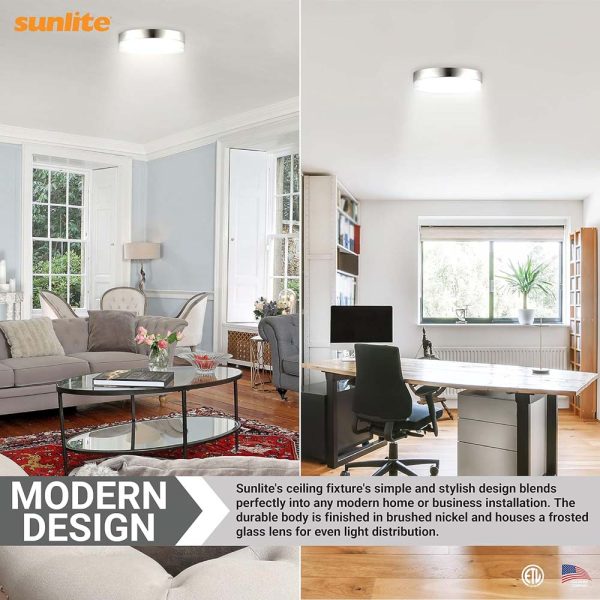 Sunlite 11-in 20w Modern Round Flush Mount Fixture CCT Selectable Dimmable Online