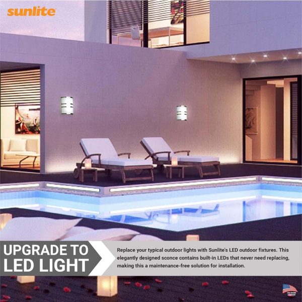 Sunlite 15w LED Half Cylinder Wall Sconce Fixture CCT Selectable - 75w equiv Hot on Sale