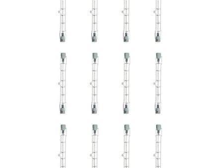 12Pk - Sunlite 100w 120v T3 Recessed Single Contact R7s Base Clear Halogen Bulb For Sale