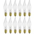 12Pk - Sunlite 7W Incandescent Flame Tip Petite Chandelier E12 Base Clear Bulb Supply