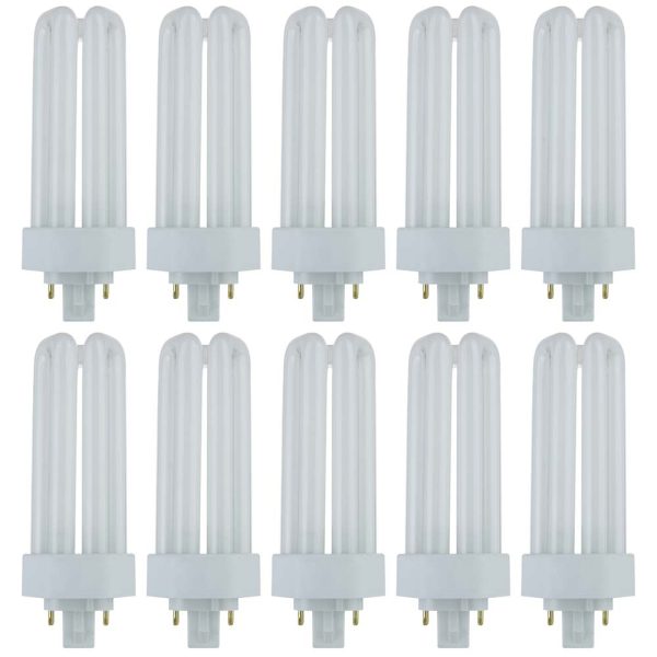 10Pk - Sunlite 26w 3500K PLD 4-Pin Triple U-Shaped Twin Tube GX24Q-3 Base Bulb Online Sale