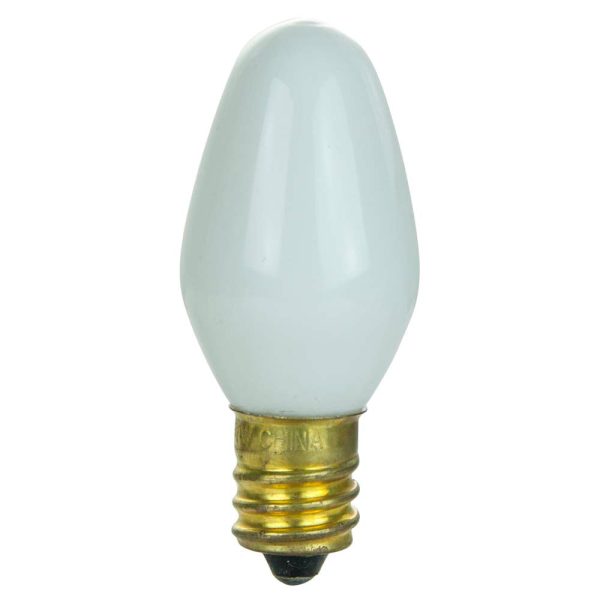 12Pk - Sunlite 7w 7C7 Incandescent E12 Base C7 Night Light White Colored Bulb Online