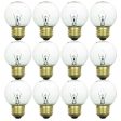 12Pk - Sunlite 25W Incandescent G16 Globe Medium E26 Base Crystal Clear Bulb Sale