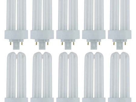 10Pk - Sunlite 18w 4100K PLT 4-Pin Compact Fluorescent GX24q-2 Base Bulb Online now