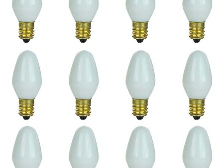 12Pk - Sunlite 7w 7C7 Incandescent E12 Base C7 Night Light White Colored Bulb Online