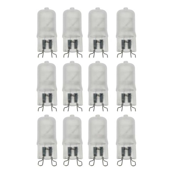 12Pk - Sunlite 40w T3.5 Bi-Pin G9 Base 3200K Frosted Halogen Incandescent Bulb Online Hot Sale