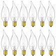 12Pk - Sunlite 25W Incandescent Flame Tip Petite Chandelier E12 Base Clear Bulb For Discount