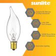 12Pk - Sunlite 25W Incandescent Flame Tip Petite Chandelier E12 Base Clear Bulb For Discount