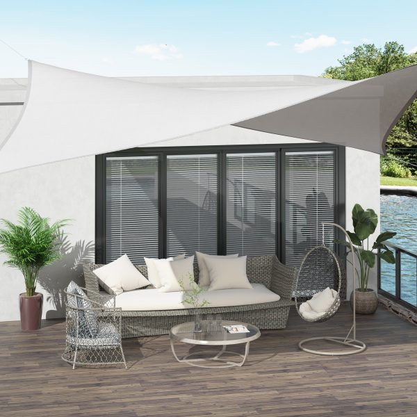 Easycomfort Tenda a Vela Parasole Rettangolare Tenda da Sole Protezione Raggi UV in PE 4 x 6m, Crema Discount