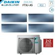 Climatizzatore Condizionatore Daikin Bluevolution Quadri Split Inverter serie EMURA SILVER III 7+7+15+18 con 4MXM80N R-32 Wi-Fi Integrato 7000+7000+15000+18000 Colore Argento  - Garanzia Italiana Online