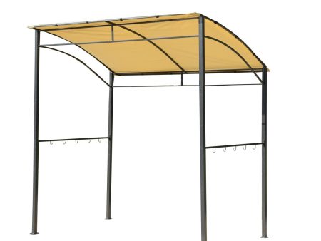 EASYCOMFORT Gazebo Pergola per Barbecue BBQ con Tetto Ignifugo in Poliestere 215 x 150 x 180 220 cm, Beige Discount