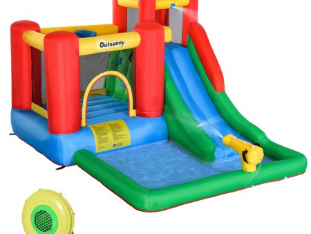 Easycomfort Gioco Gonfiabile per Bambini 3-8 Anni con Scivolo, Trampolino, Piscina, max 4 Bambini, 330x245x215cm Online